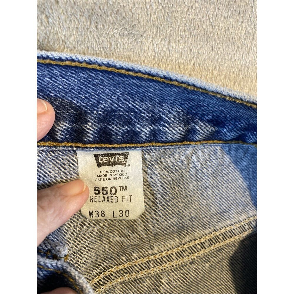 Levi's 550 Red‎ Tab Jeans Regular Light Straight Leg Mens 38X30 VINTAGE 90's Y2K - Picture 4 of 7